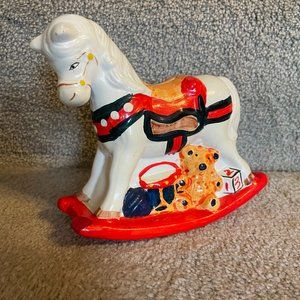 Vintage Rocking Horse Coin Money Bank- Piggy Bank
